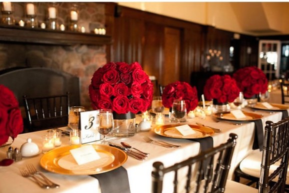 Red, Brown and Gold Wedding Ideas | EventDazzle