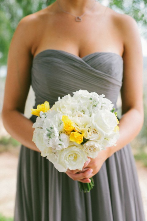 Yellow and Grey Wedding  Bouquet