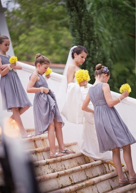 Yellow-Grey-Wedding-Flower-Girls
