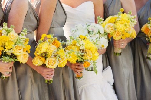 Yellow and Grey Wedding Bouquet 11