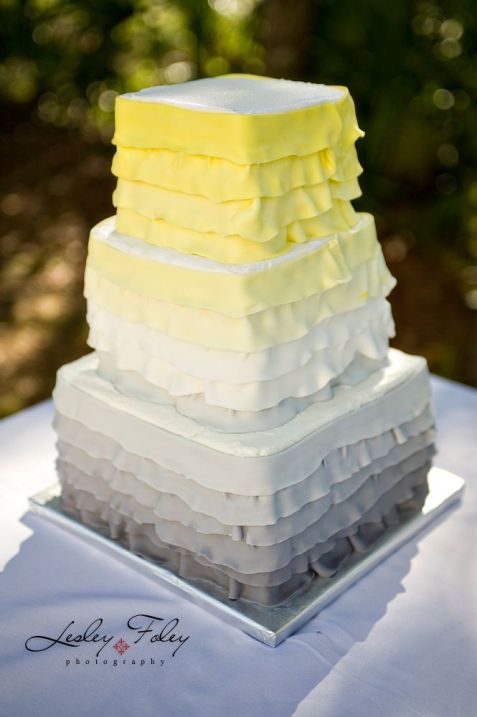 Yellow and Grey Wedding Cake 12